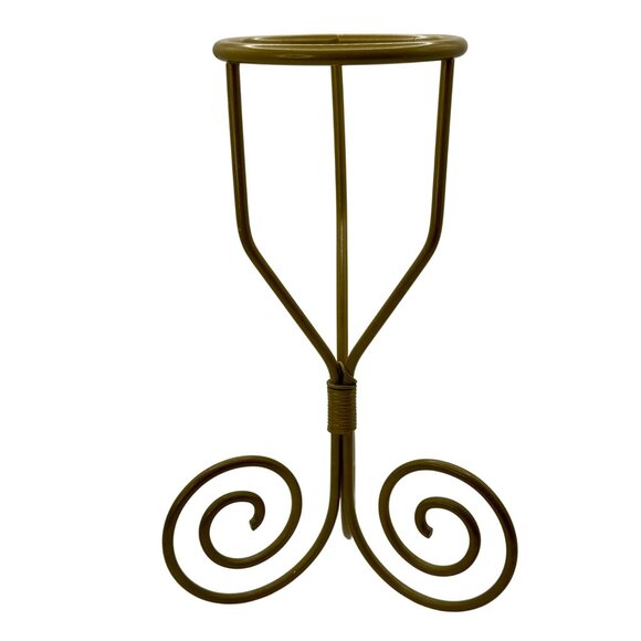 Vintage Gold Metal Spiral Twist Sphere Crystal Ball Stand Orb Stand Crystal Disp - Picture 4 of 7